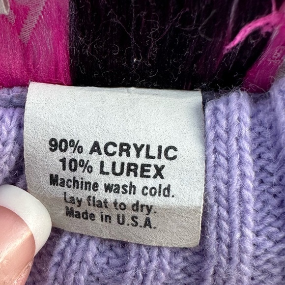 Vintage Dalmatians & hearts pastel sweater 80s Adele kawaii women’s large - Picture 5 of 5